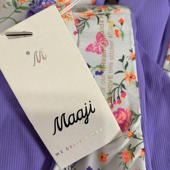 Maaji NWT Dunes Nude Tiky Reversible One-Piece Swimsuit in purple size L - Picture 6 of 6